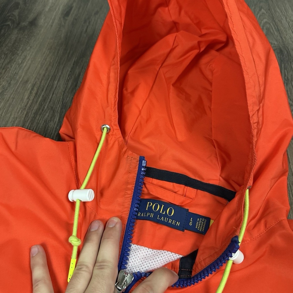 Polo Ralph Lauren Ombre Lightweight Pullover Jacket Mens Size Large Orange Blue - Picture 4 of 7